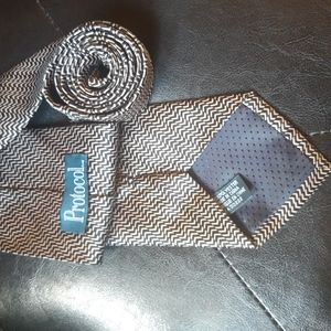 Protocol Black & Beige Arrows Tie